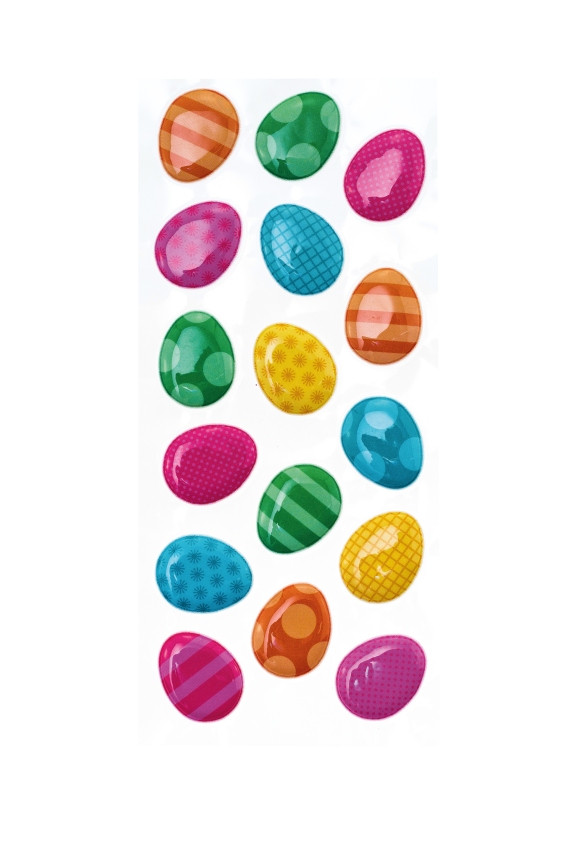 Naklejki wypukłe wielkanocne jajka 16szt CLE06 Brewis